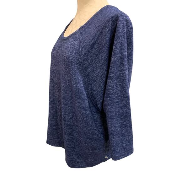 XL T by Talbots Womens Navy Blue Casual Marled Knit Sweater - Picture 4 of 7